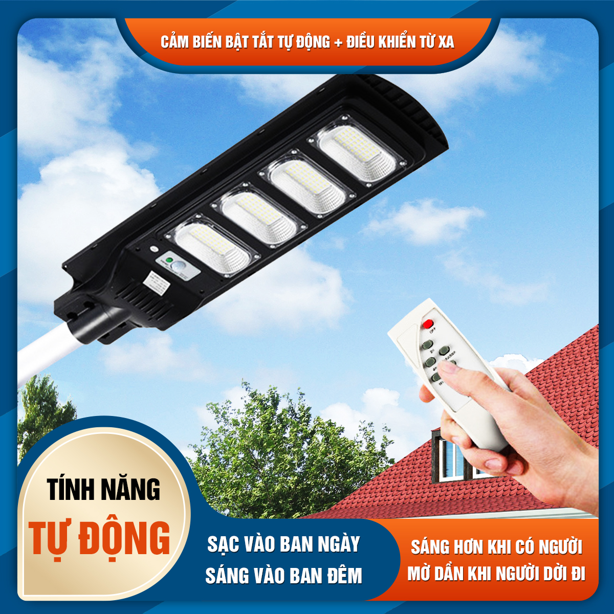 Đèn năng lượng mặt trời - Pin công nghệ chống trai 28.000mAh(10 - 20h), Quạt 22V Tubo siêu khỏe